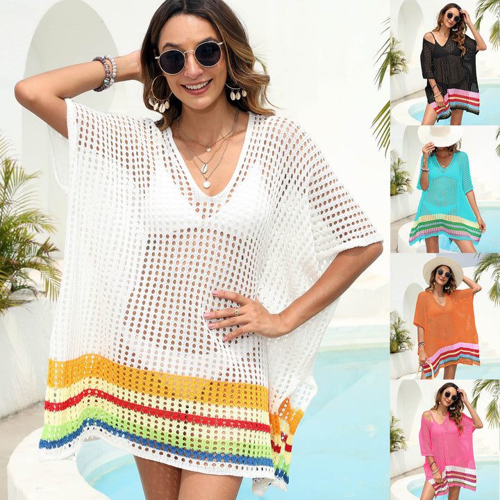 Ladies Lightweight Open Knit Beach Cover-Up Tunic Lune London