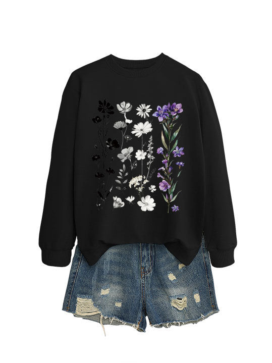 Sweat-shirt femme avec design graphique floral et doublure intérieure douce Chic & Stil