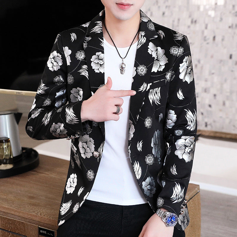 Men's Blazer Elegant with Floral Design and Golden Accents Lune London