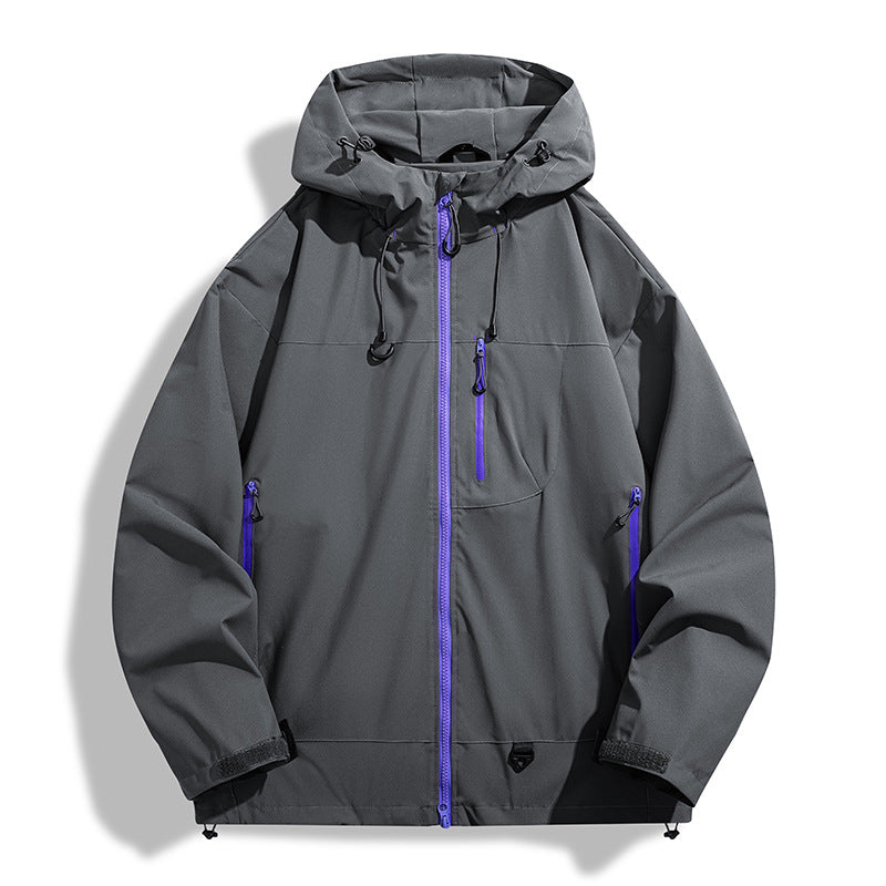 Waterproof outdoor jacket for men with hood and breathable inserts Lune London