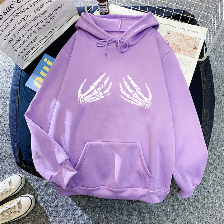 Women's hoodie with creative skeleton design Chic & Stil