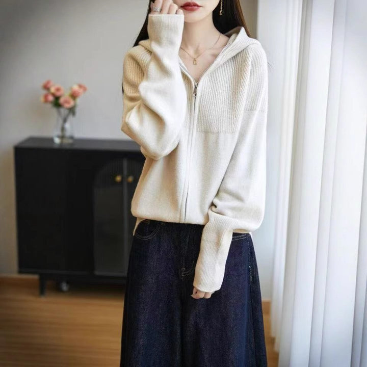 Cardigan à capuche pour femmes avec fermeture éclair Chic & Stil