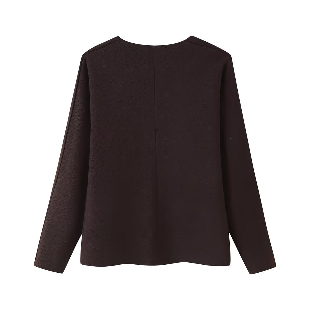Ladies elegant knitted vest with V-neck and buttons Lune London