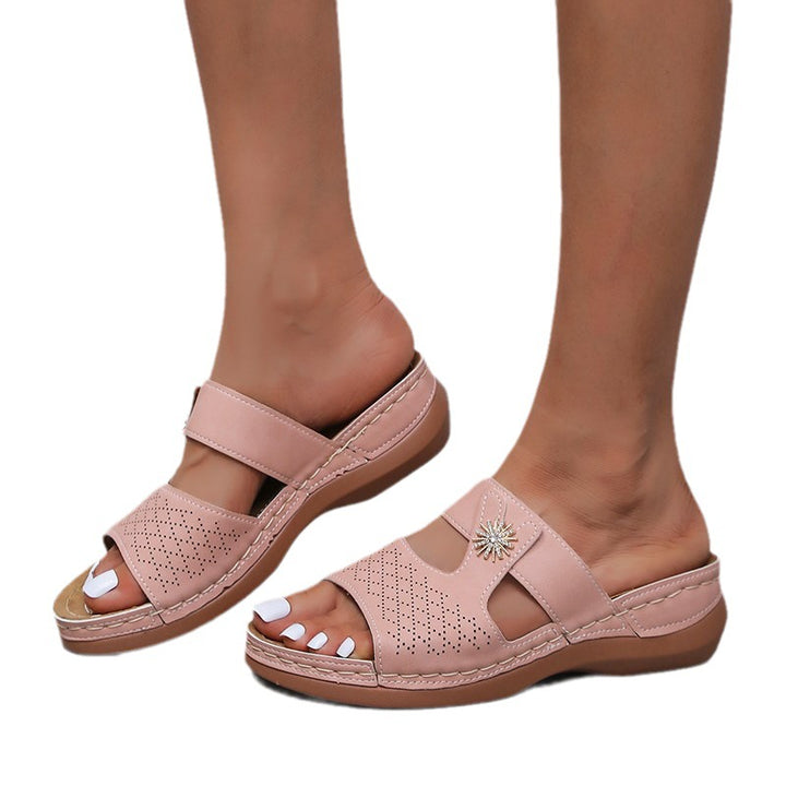 Ladies Comfortable Slippers with Fashionable Floral Detail Lune London