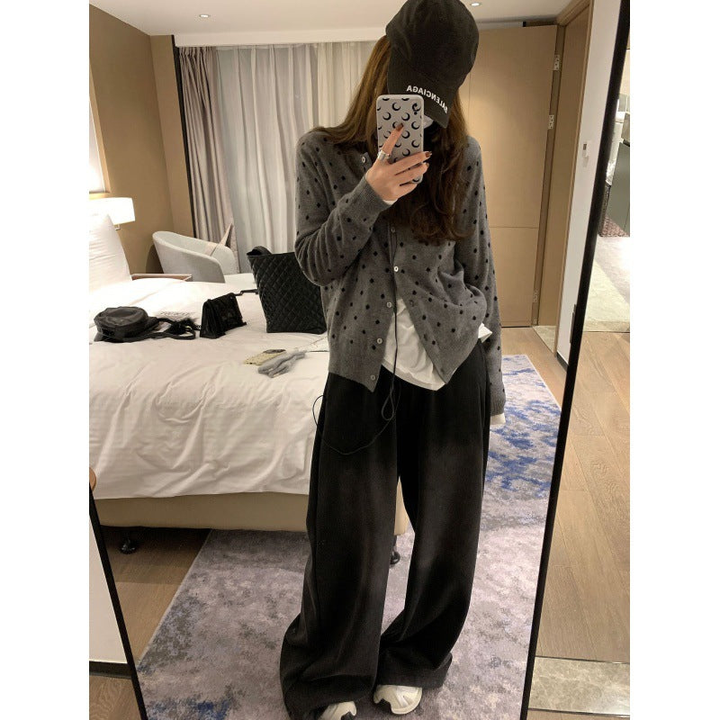 Women’s knitted jacket with polka dot pattern Lune London