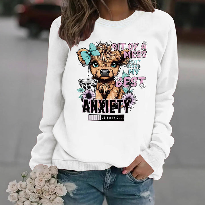 Sweatshirt pour femmes avec un design de chien créatif et une typographie inspirante Chic & Stil