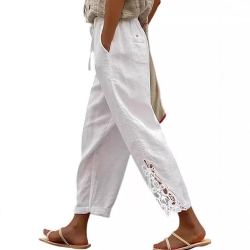 Leisure pants for women with elaborate embroidery Lune London