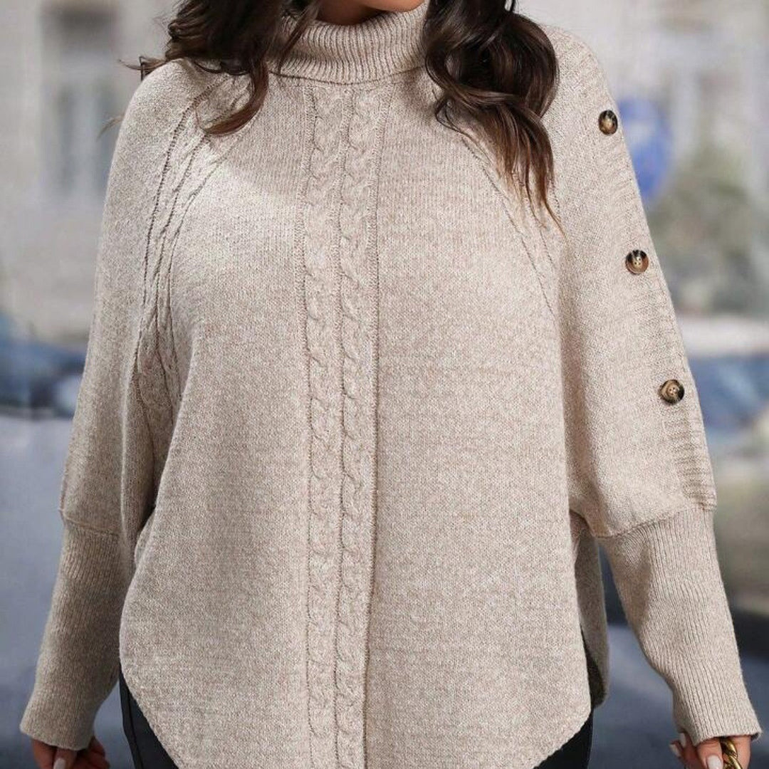 Casual turtleneck sweater for women with textured design Lune London