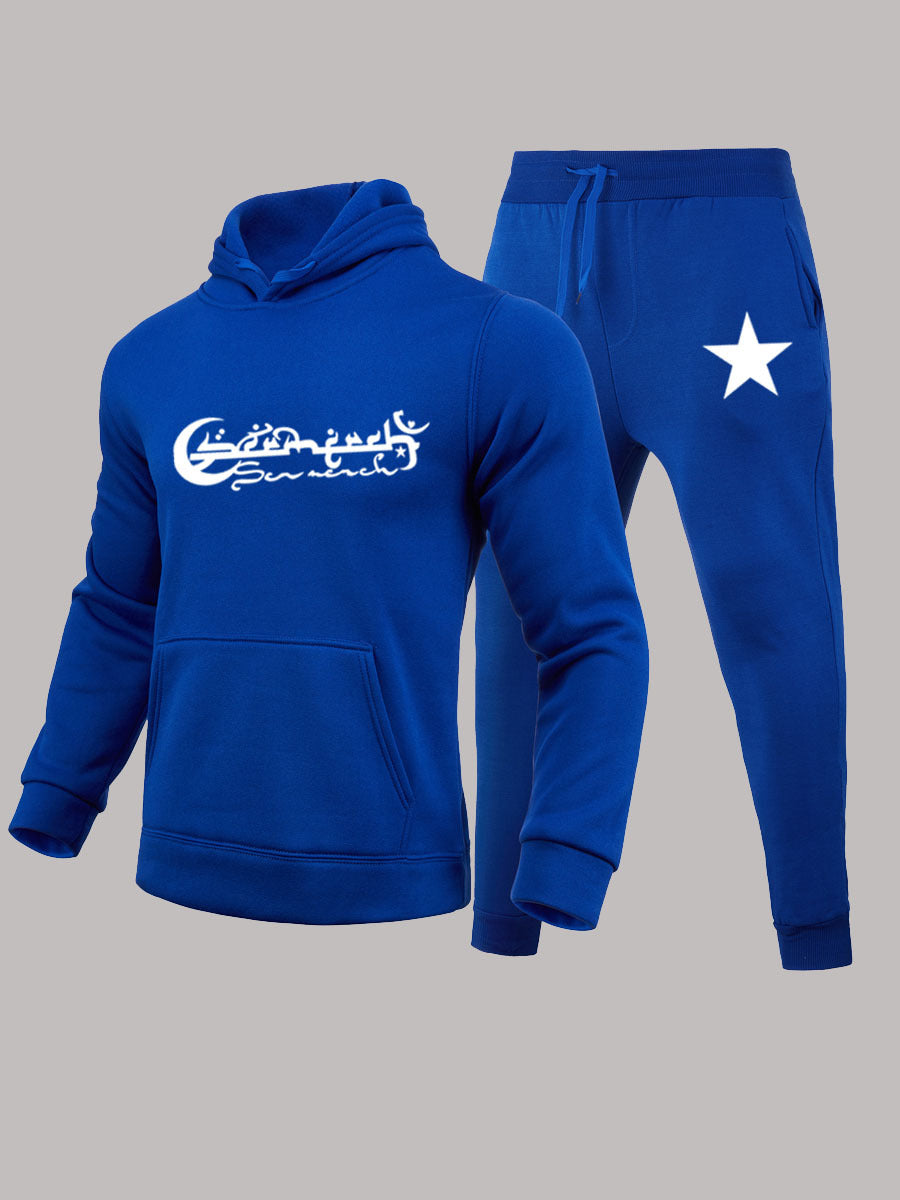 Hoodie and jogging pants set for men with a stylish star pattern Lune London