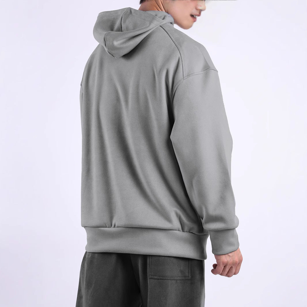 Men's casual hooded sweatshirt with high collar and practical kangaroo pocket Lune London