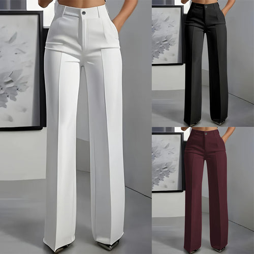 Women's suit trousers, wide cut, high waist and pleats, Lune London