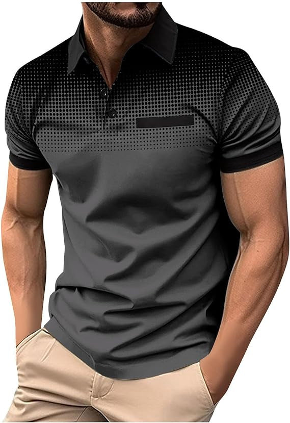 Short-sleeve polo shirt for men with gradient pattern Lune London