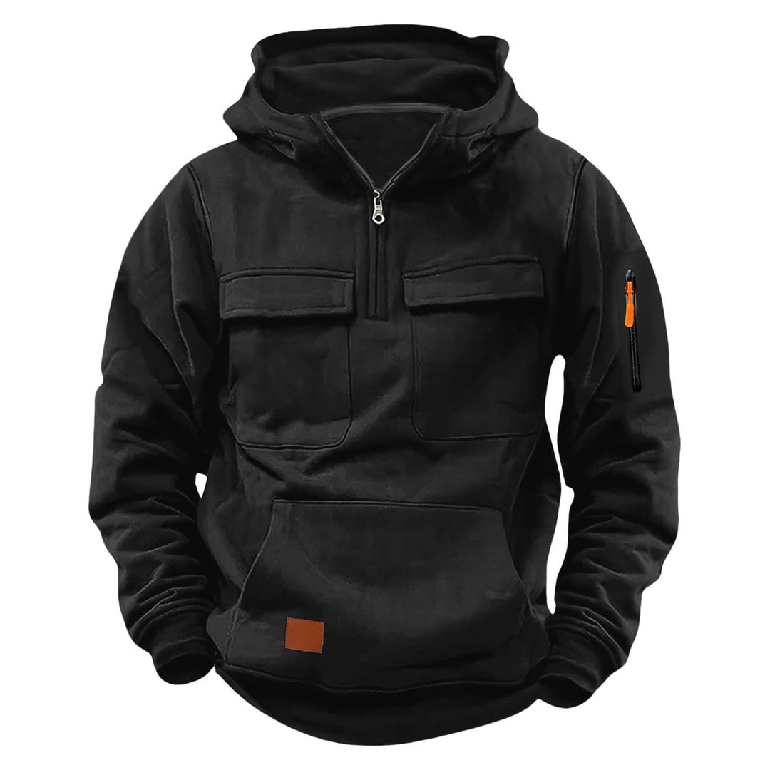 Functional hooded jacket for men with zipper and practical pockets Lune London