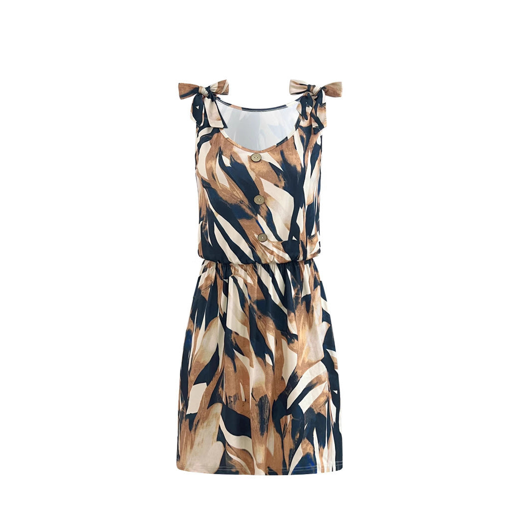 Woman Button Dress Floral Pattern Lune London