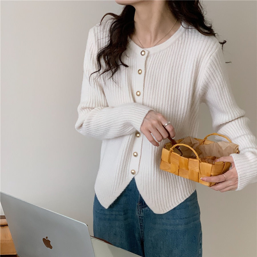 Ladies Lune London Decorative Button Knit Jacket