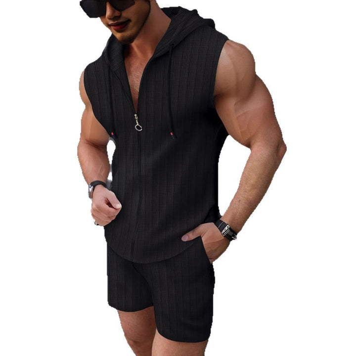 Men's sleeveless zip-up hoodie and shorts set Lune London
