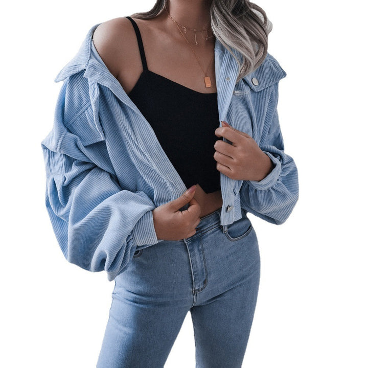 Corduroy jacket for women with a relaxed fit and trendy button details Lune London