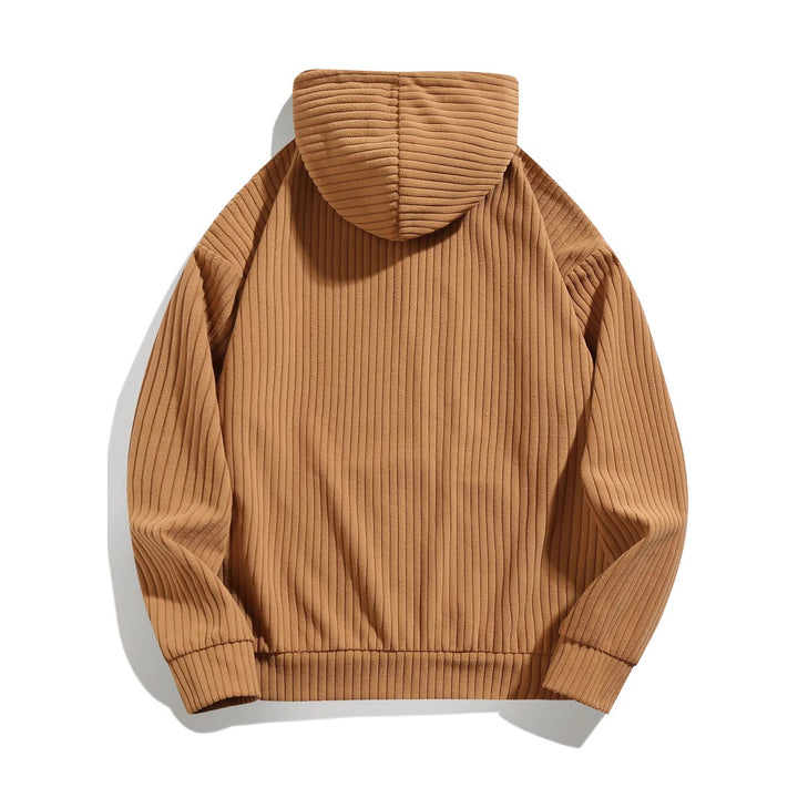 Casual hooded sweatshirt for men with ribbed design and practical pockets Lune London