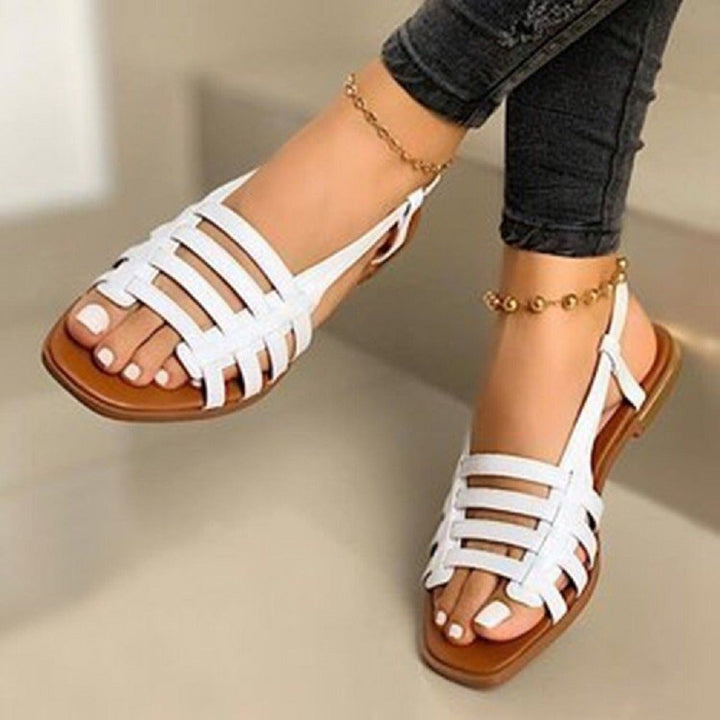 Strappy sandals for ladies with an elegant woven design and a non-slip sole Lune London