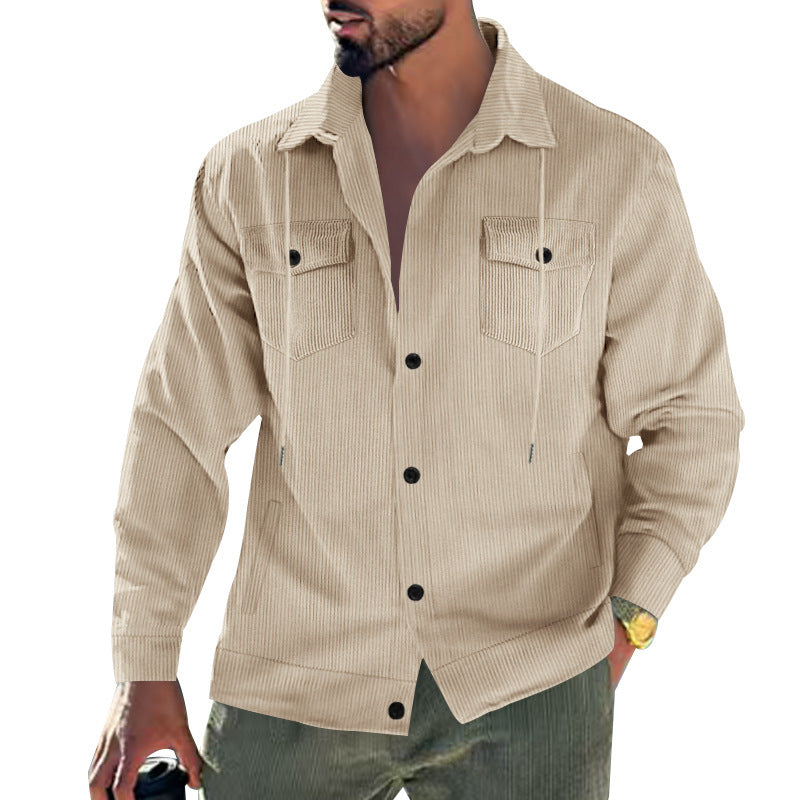 Trendy corduroy jacket for men with practical chest pockets and structured design Lune London