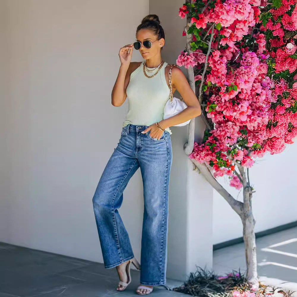 Women's High-Waisted Loose Jeans Lune London