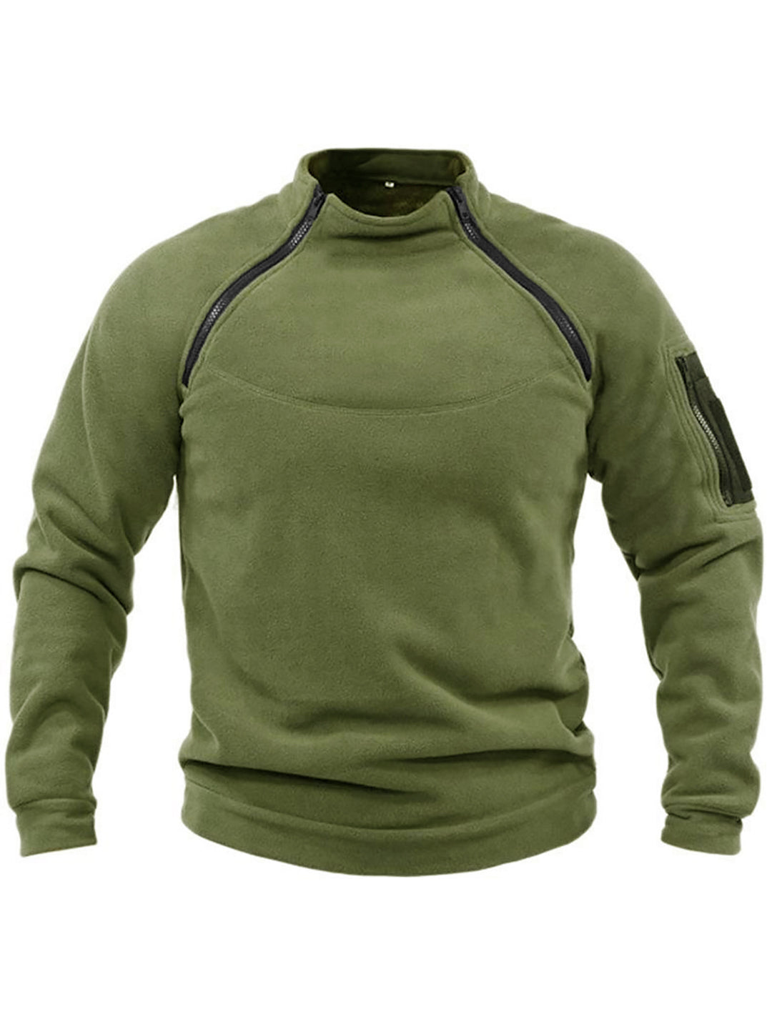 Pull-over thermique en polaire pour hommes avec col montant et poches pratiques Lune London