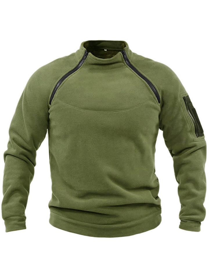 Pull-over thermique en polaire pour hommes avec col montant et poches pratiques Lune London