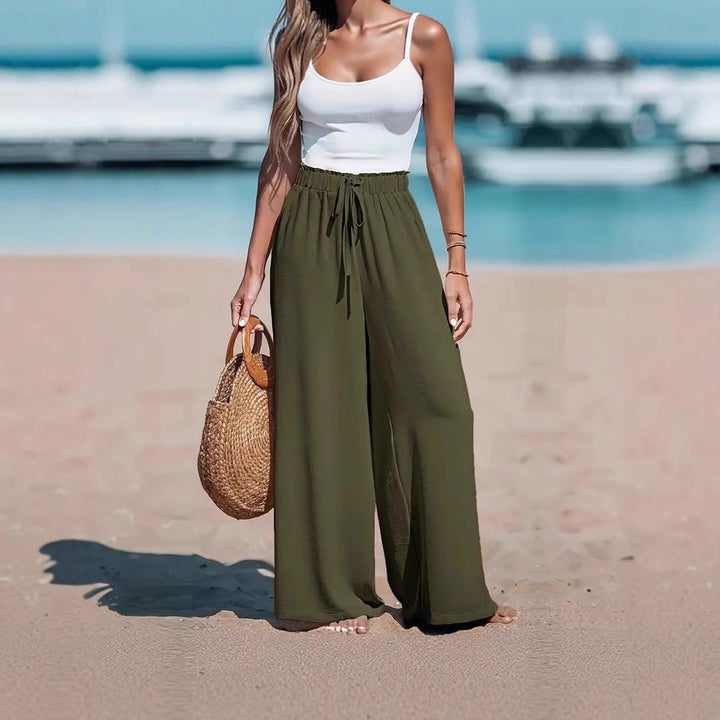 Wide summer pants for women with elastic waist Lune London