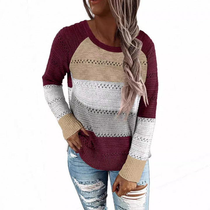 Lightweight striped knit pullover for women Lune London