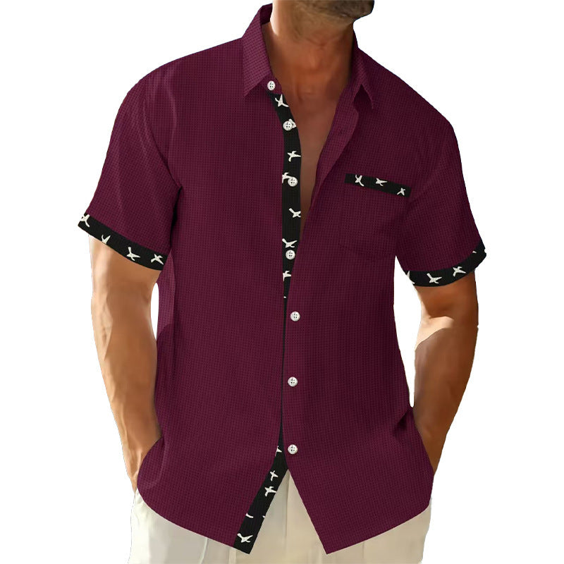 Short sleeve shirt for men with trendy collar and chest pocket Lune London