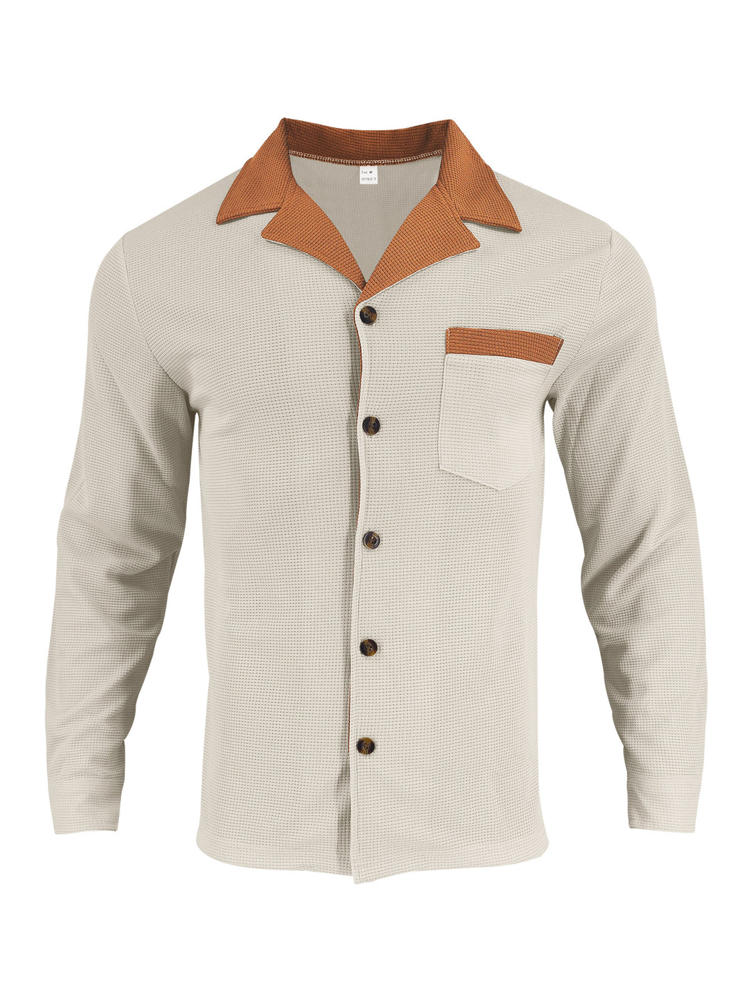 Stylish long sleeve shirt for men with a textured design and a practical chest pocket Lune London