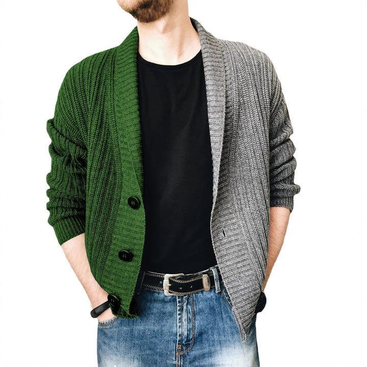 Men's knitted jacket with textured surface and modern buttons Lune London