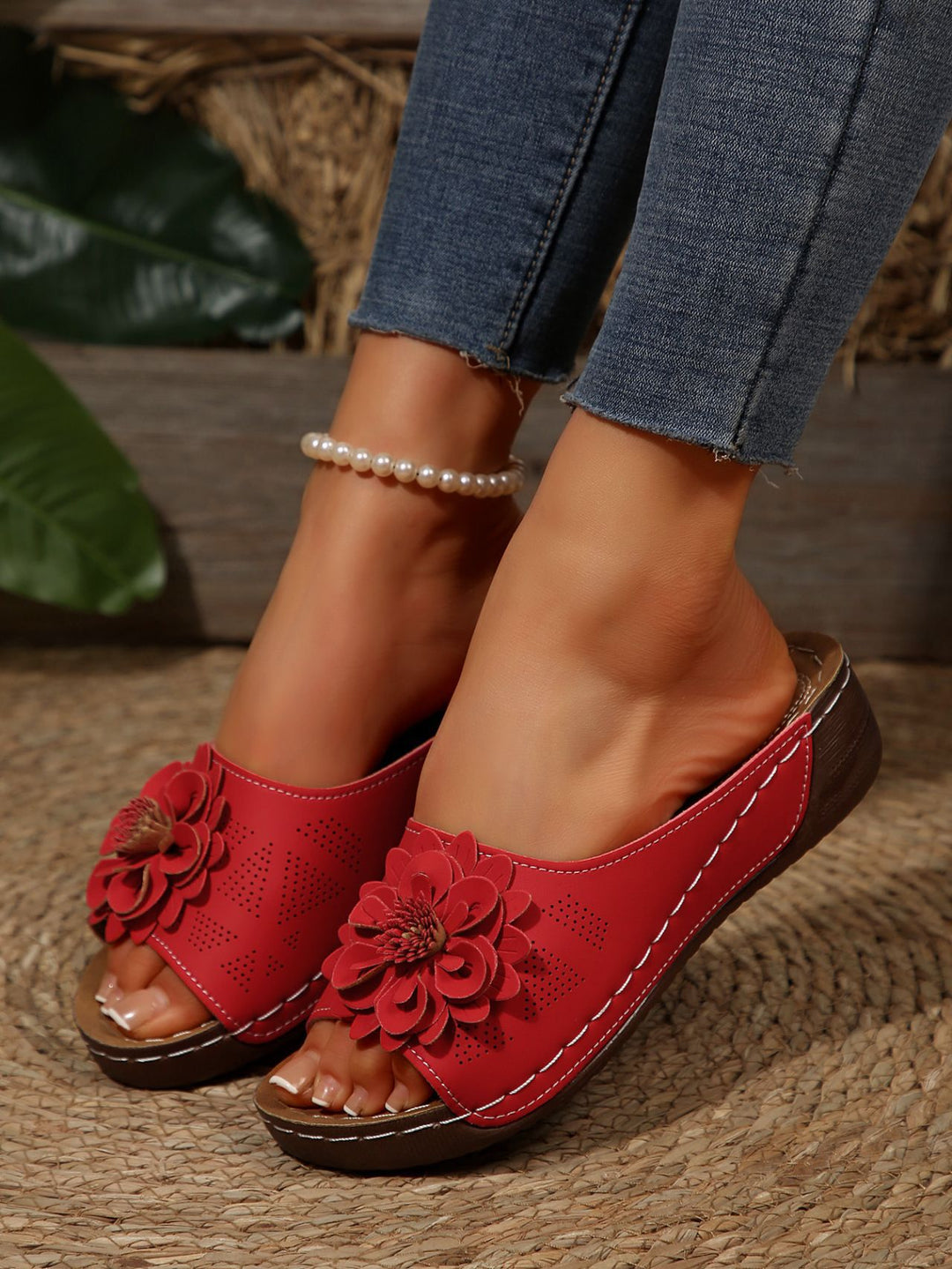 Lune London Decorative Flower Strap Sandals for Women