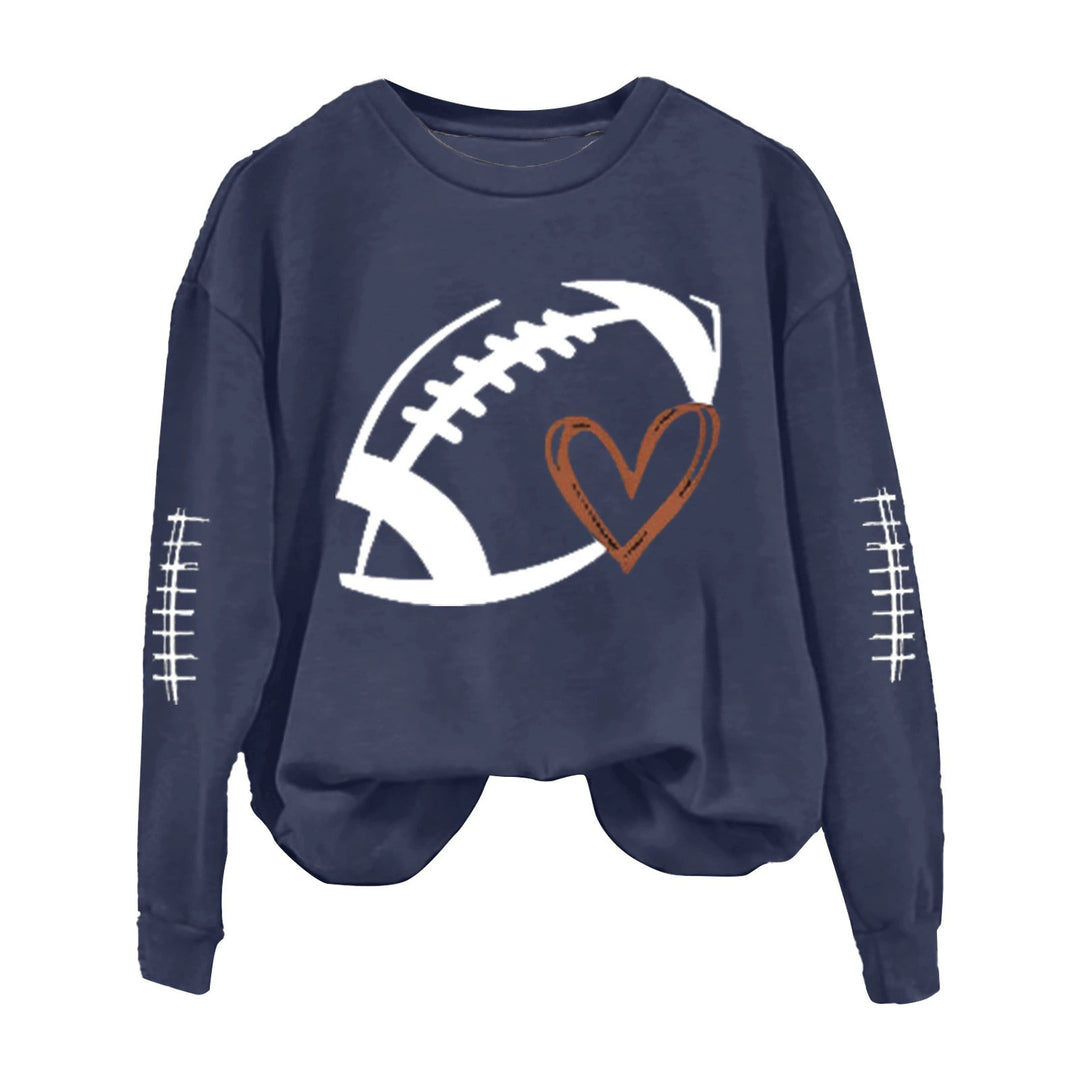 Sweatshirt femme avec motif de football sportif et coupe décontractée Chic & Stil