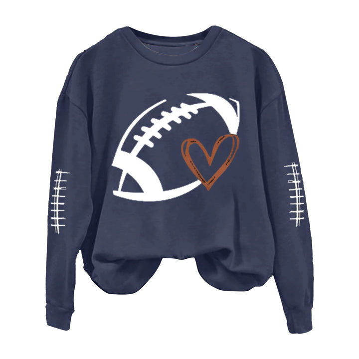 Sweatshirt femme avec motif de football sportif et coupe décontractée Chic & Stil