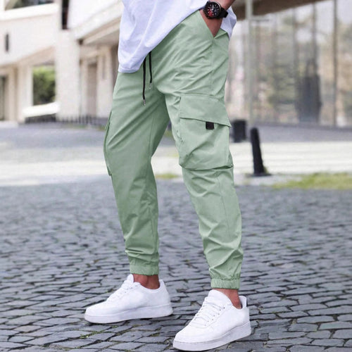 Men's cargo pants with practical zip pockets and an elastic waistband Lune London