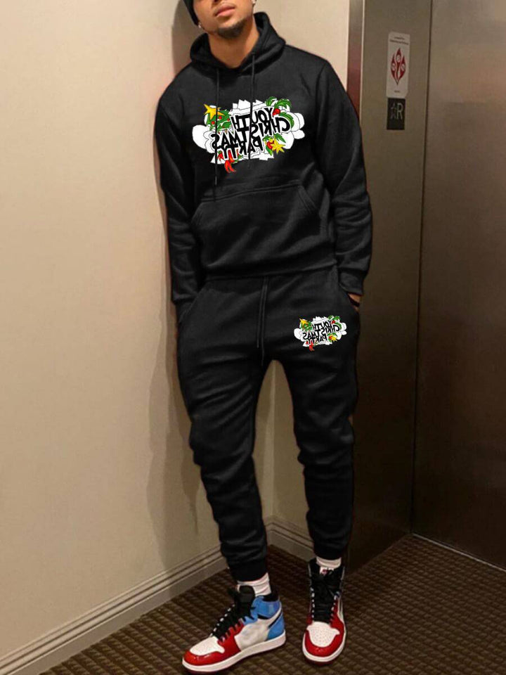 Women's hoodie and jogger pants set with creative Christmas pattern Lune London