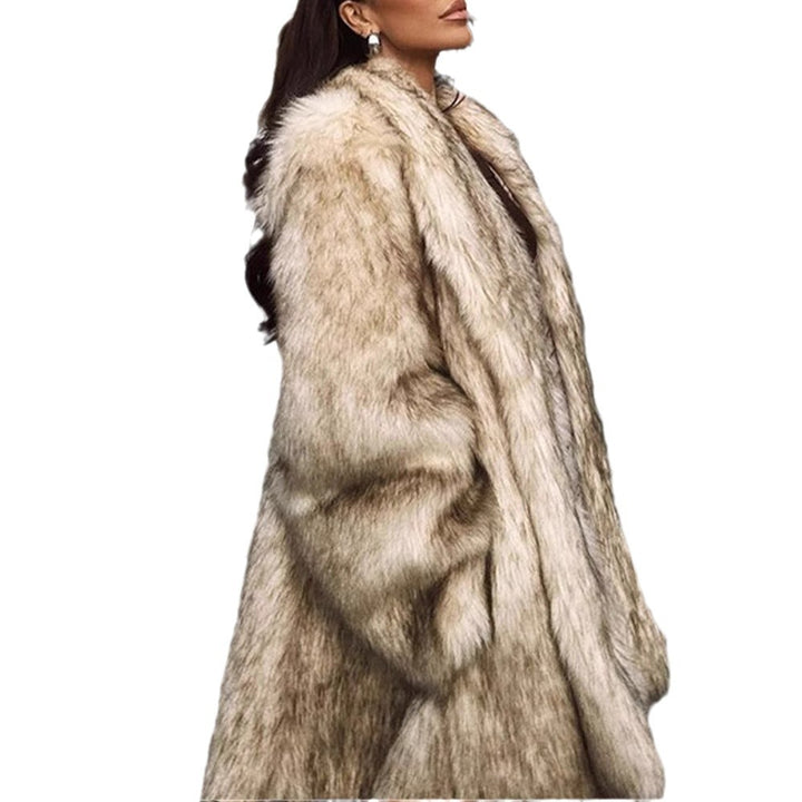 Ladies Comfortable Faux Fur Coat Lune London