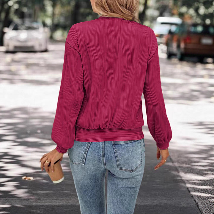 Casual sweatshirt for women in textured fabric with elastic edges Lune London