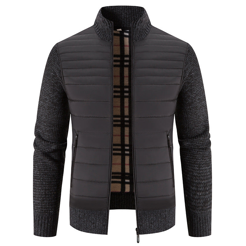 Casual quilted jacket for men with knit sleeves Lune London