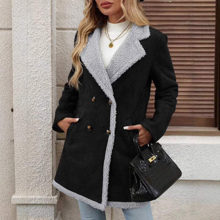 Ladies Luxe Teddy Jacket with double-breasted buttons and elegant appliqués Lune London