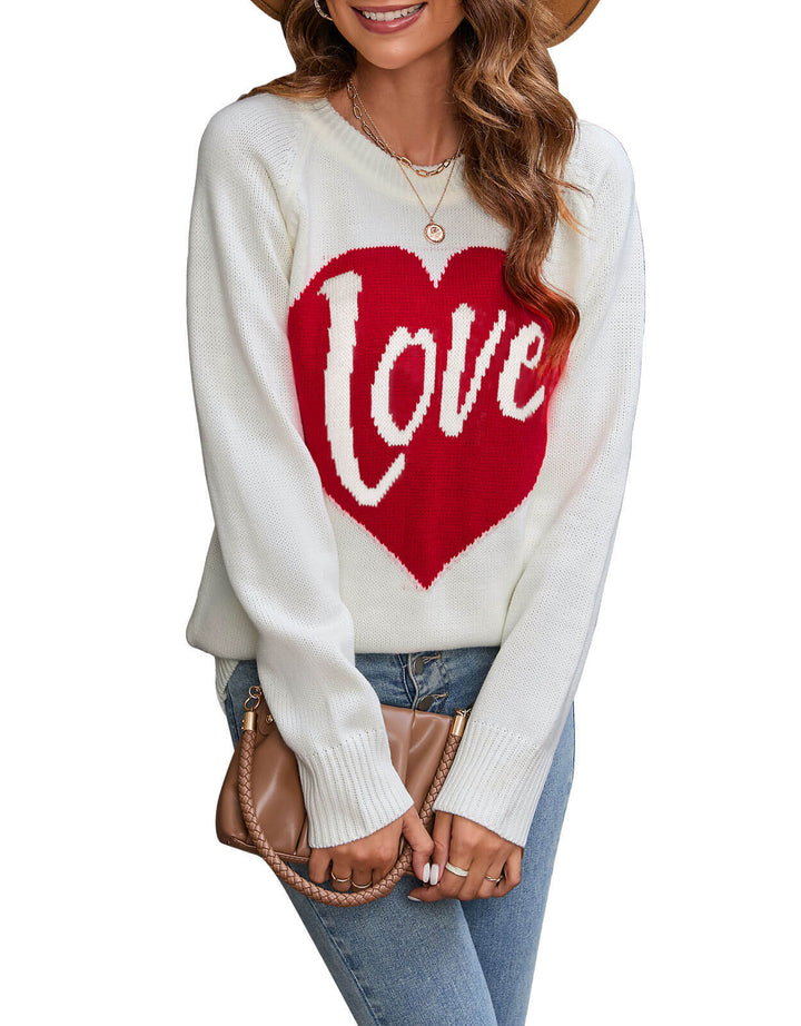 Pull en tricot pour femmes avec design en forme de cœur Chic & Stil