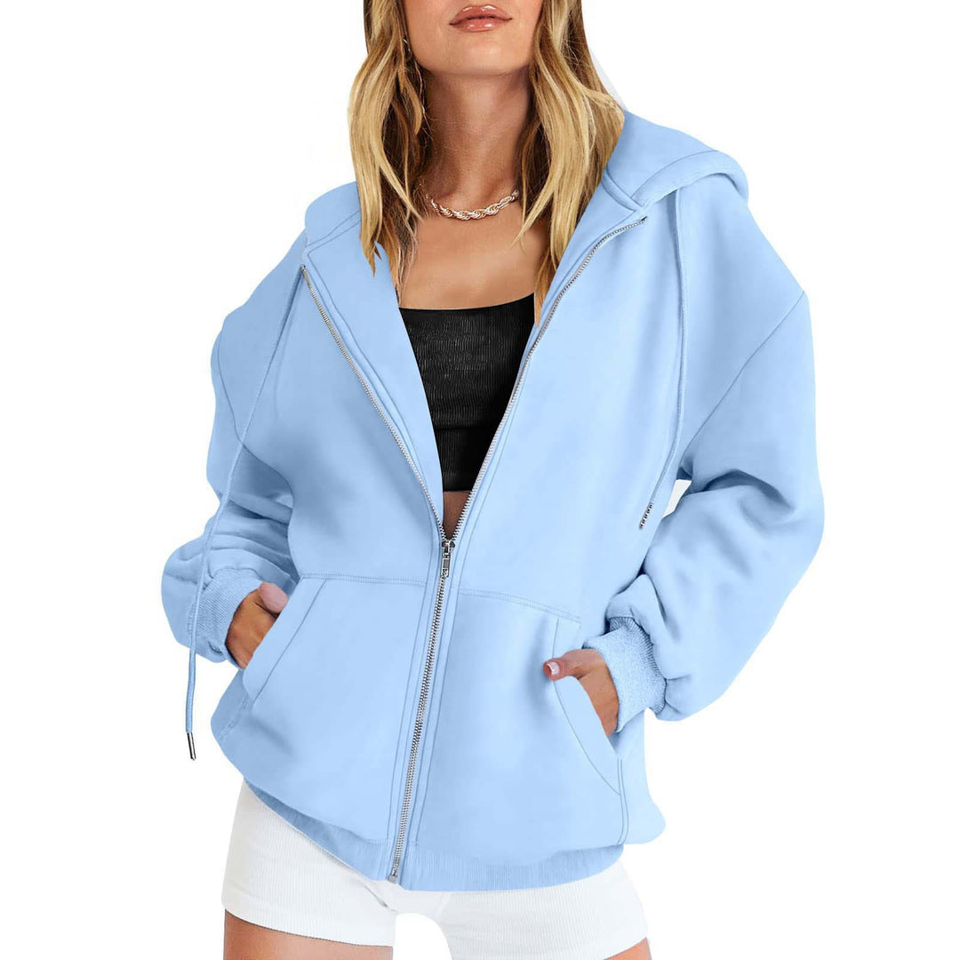 Casual hooded jacket for women with full zip Lune London