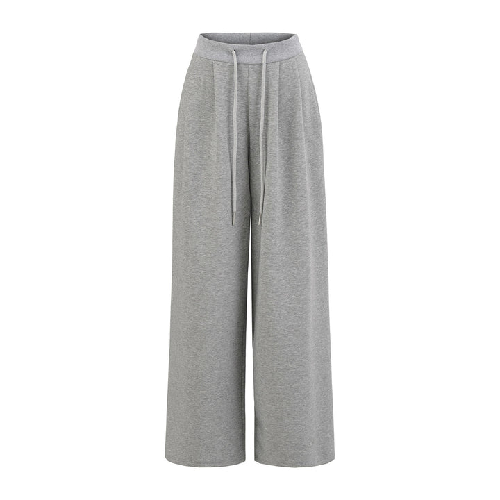 Wide jogger pants for women with elastic waist and decorative drawstring Lune London