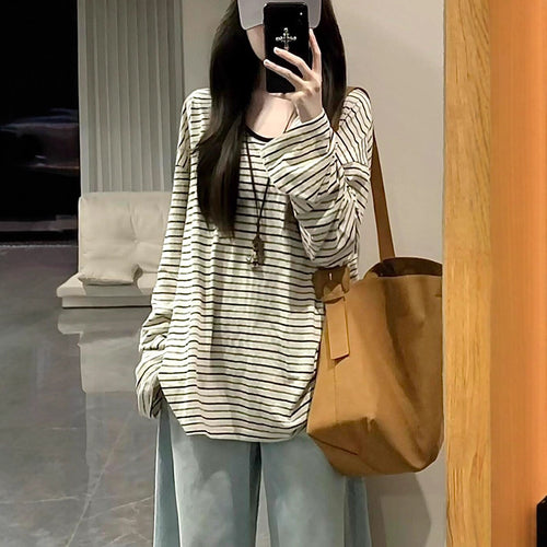 Women's casual long-sleeved striped top Chic & Stil