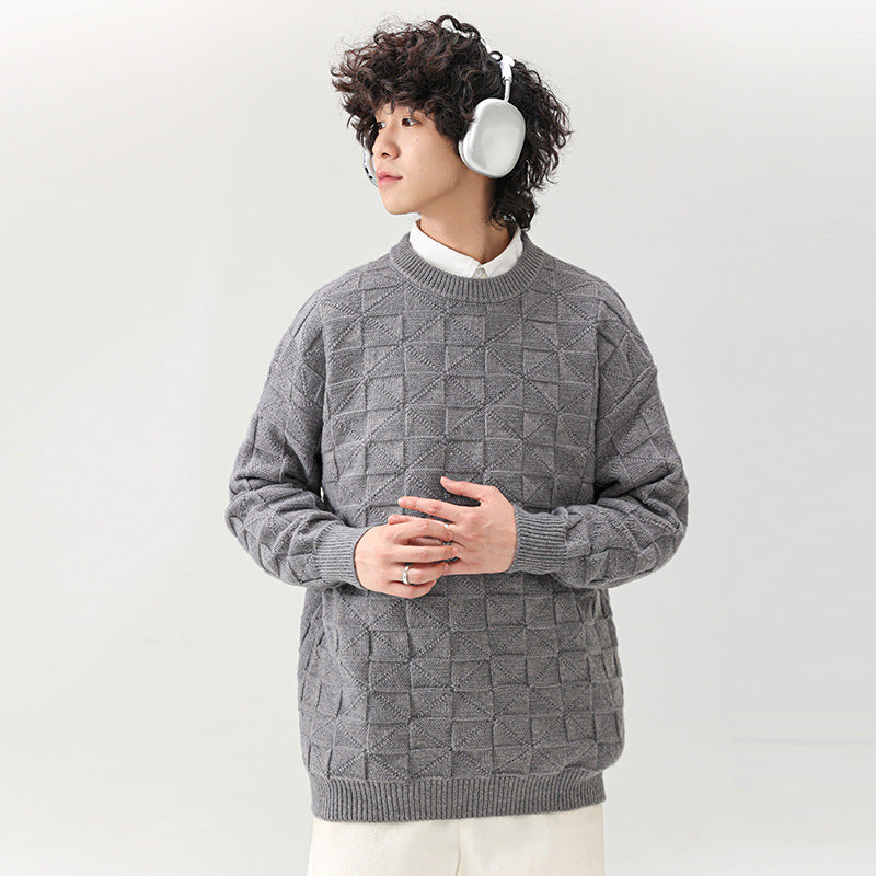 Trendy men's sweater with textured surface Lune London
