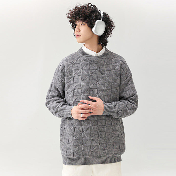 Trendy men's sweater with textured surface Lune London