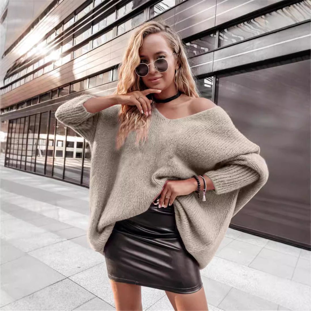 Women's Oversized Sweater with Wide Neck Lune London