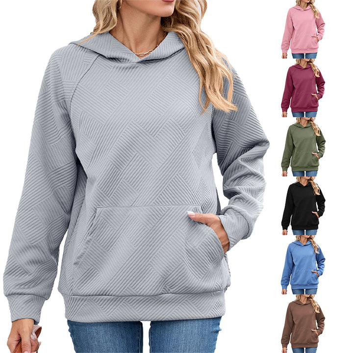 Hooded sweatshirt for women with textured design Lune London