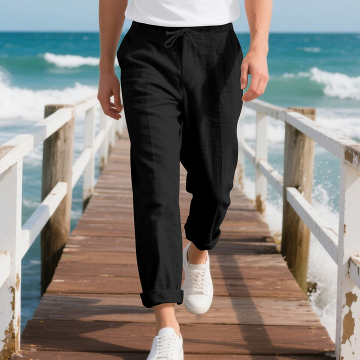 Men's casual beach pants with adjustable waistband and breathable material Lune London